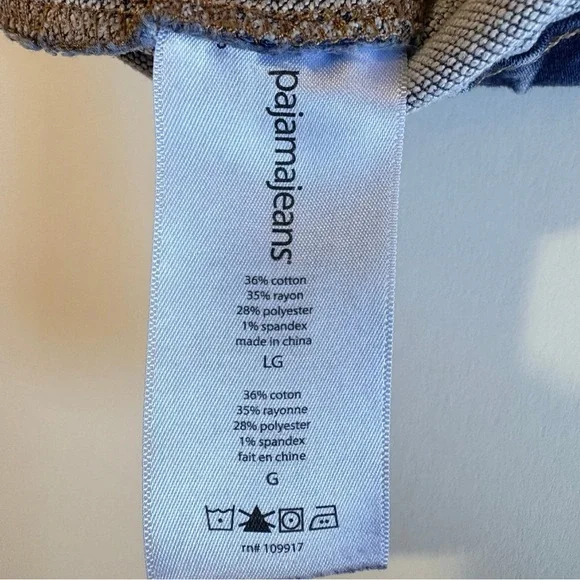 PajamaJeans Pull On Denim Jogger Jeans Large - Picture 9 of 9